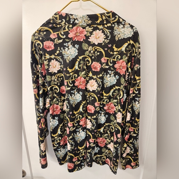 Vintage - Incognito Floral Top w Zipper - Size L- NWOT - Picture 4 of 8